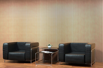 3d logo mockup office wall.