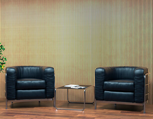 3d logo mockup office wall.