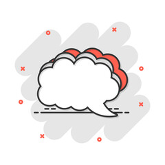 Vector cartoon blank empty speech bubble icon in comic style. Dialogue box illustration pictogram. Speech message splash effect concept.