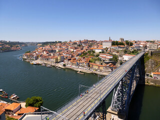 Fototapeta na wymiar Landscape of Porto over Douro river. Portugal, Europe