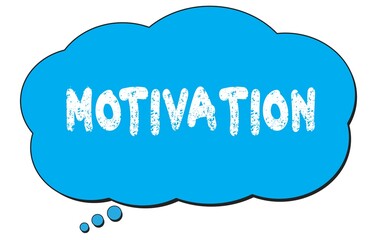MOTIVATION text written on a blue thought bubble.