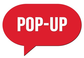 POP-UP text written in a red speech bubble