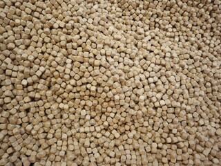 many wooden cubes with toy trucks in the children's playground design for joyful and creative concept