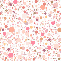 Seamless abstract pattern with shabby spots and bubbles of different pastel pink and beige colors