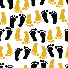 Footprints seamless pattern vector illustration.Texture textile and print products
