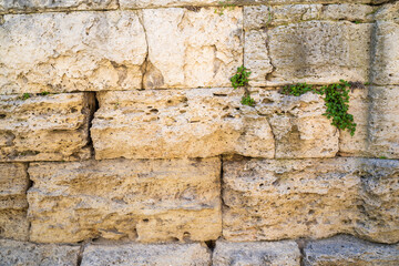 Stones of the Western Wall, Jerusalem , an important Jewish religious site