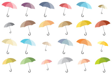 Colorful umbrellas background, vector illustration