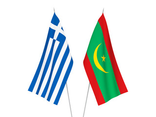 Greece and Islamic Republic of Mauritania flags