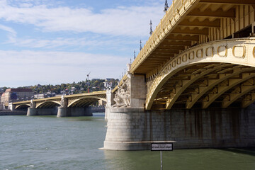Budapest (Hungary). Margaret Bridge over the Danube river in the city of Budapest