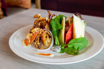 Chinese Menu - Deep fried soft shell crab salad
