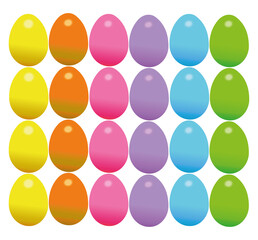 colorful eggs pattern, vector illustration, white background 