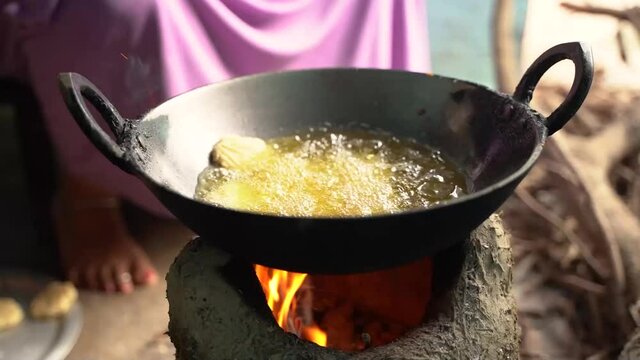 Thekua being prepared for chhath puja