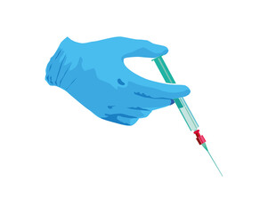 hand injecting, vector illustration, white background2