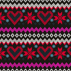Nordic pattern illustration vector. New Year or winter design. Sweater ornaments for scandinavian pattern. Vector illustration.