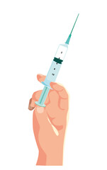 hand injecting, vector illustration, white background4