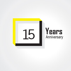 15 Years Anniversary Celebration Vector Template Design Illustration