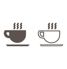 Coffee cup icon on white background