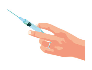 hand injecting, vector illustration, white background5 