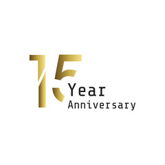 15 Years Anniversary Celebration Color Vector Template Design Illustration