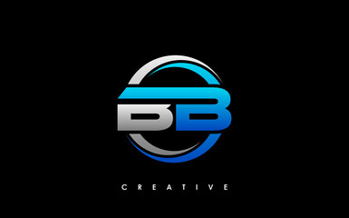BB Letter Initial Logo Design Template Vector Illustration - obrazy, fototapety, plakaty