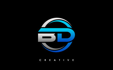 BD Letter Initial Logo Design Template Vector Illustration