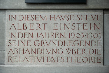Gedenktafel für Albert Einstein, Bern, Schweiz