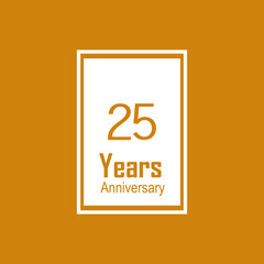 25 Years Anniversary Celebration Color Vector Template Design Illustration