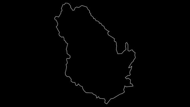 Phongsali Laos province map outline animation