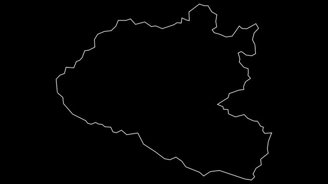 Xiangkhoang Laos province map outline animation