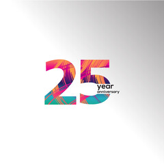 25 Years Anniversary Rainbow Celebration Color Vector Template Design Illustration