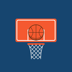 Naklejka premium Basketball in court poster design. Basketball logo design.