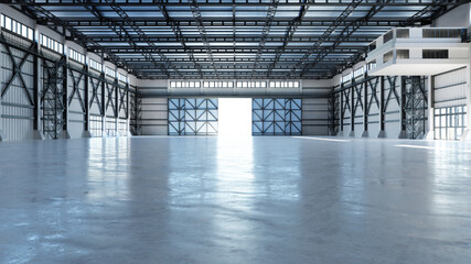 Industrial Hangar Hall Interior 3