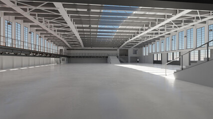 Industrial Hangar Hall Interior 5