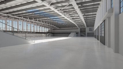 Industrial Hangar Hall Interior 5