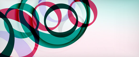 Ring geometric shapes, o letter repetition wallpaper. Abstract background for business or technology presentations, internet posters or web brochure covers