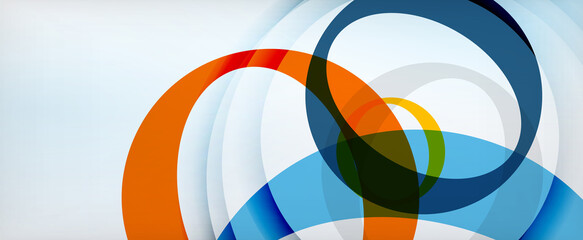 Obraz premium Ring geometric shapes, o letter repetition wallpaper. Abstract background for business or technology presentations, internet posters or web brochure covers