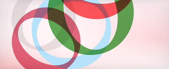 Obraz premium Ring geometric shapes, o letter repetition wallpaper. Abstract background for business or technology presentations, internet posters or web brochure covers