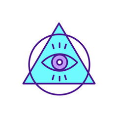 Conspiracy theory RGB color icon. Secret plan made by powerful group. Conspiracist ideation in mass media. Prejudice, insufficient evidence. Covert, influential agency. Isolated vector illustration