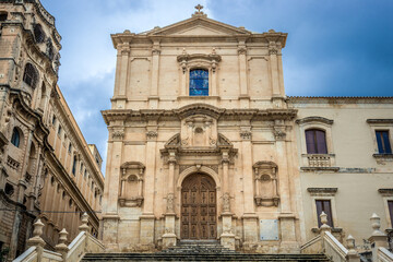 Fototapeta na wymiar St Francis of Assisi church in historic part of Noto city, Sicily in Italy