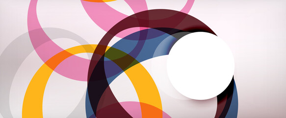 Ring geometric shapes, o letter repetition wallpaper. Abstract background for business or technology presentations, internet posters or web brochure covers