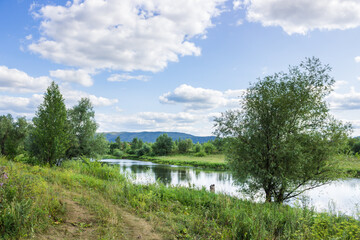 Fototapeta na wymiar The river Kurumoch, Samara region, Russia.