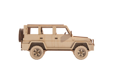 one wooden car toy - SUV off-road vehicle - 421531768
