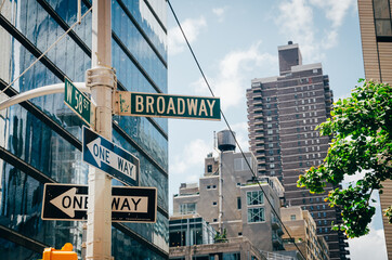 One way, New York City, Broadway - obrazy, fototapety, plakaty