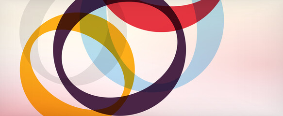 Ring geometric shapes, o letter repetition wallpaper. Abstract background for business or technology presentations, internet posters or web brochure covers