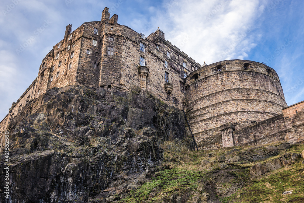 Sticker Castle in historic part of Edinburgh city, Scotland