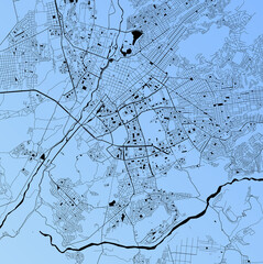 Arequipa, Peru (PER) - Urban vector city map with parks, rail and roads, highways, minimalist town plan design poster, city center, downtown, transit network, street blueprint