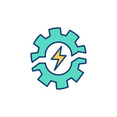 Energy resources RGB color icon. Power generation. Renewable and nonrenewable energy. Impact on environment. Conversion processes. Electricity and heat production. Isolated vector illustration