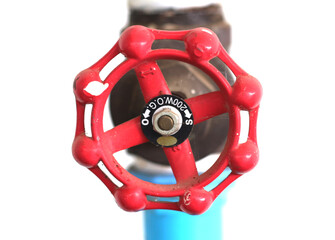 Obraz premium Industrial Red Pipe Water Valve 