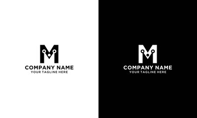 Letter M logo template. Unique modern creative elegant logotype. Vector icon.