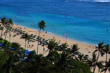 Waikiki Beach auf der Insel Oahu, Honolulu, Hawaii
